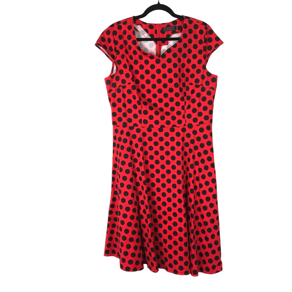 Dress Tells Polka Dot Rockabilly Swing‎ Dress 3XL Red Black